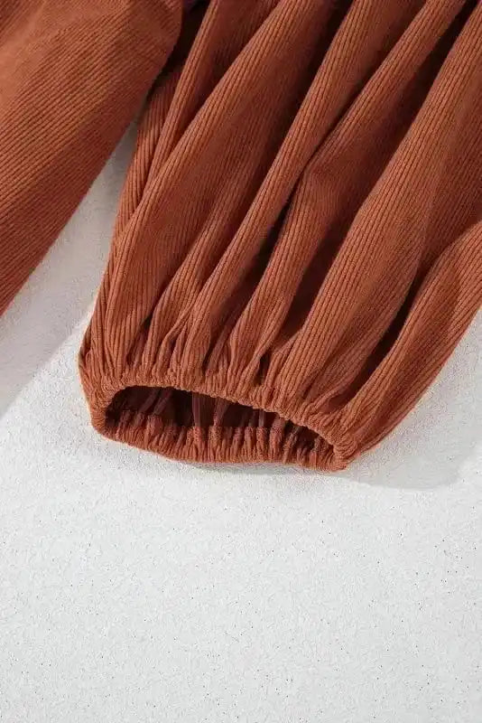 Mini Dresses Autumn Empire Corduroy Dress - Gold Flame