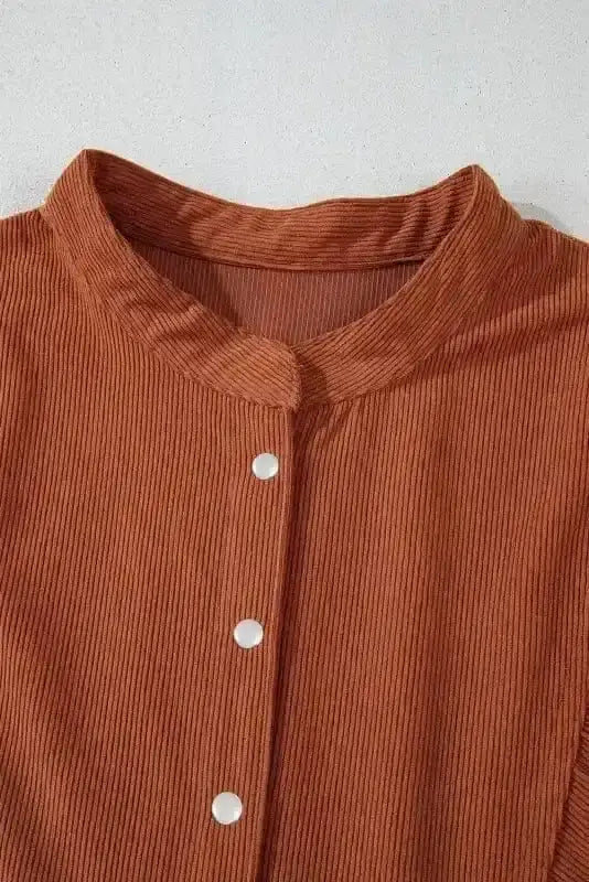 Mini Dresses Autumn Empire Corduroy Dress - Gold Flame