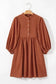 Mini Dresses Autumn Empire Corduroy Dress - Gold Flame
