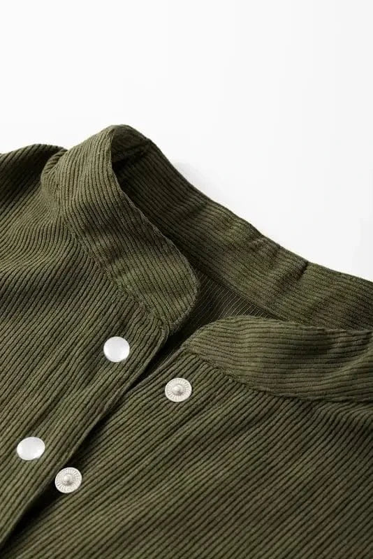 Mini Dresses Autumn Empire Corduroy Dress - Vineyard Green