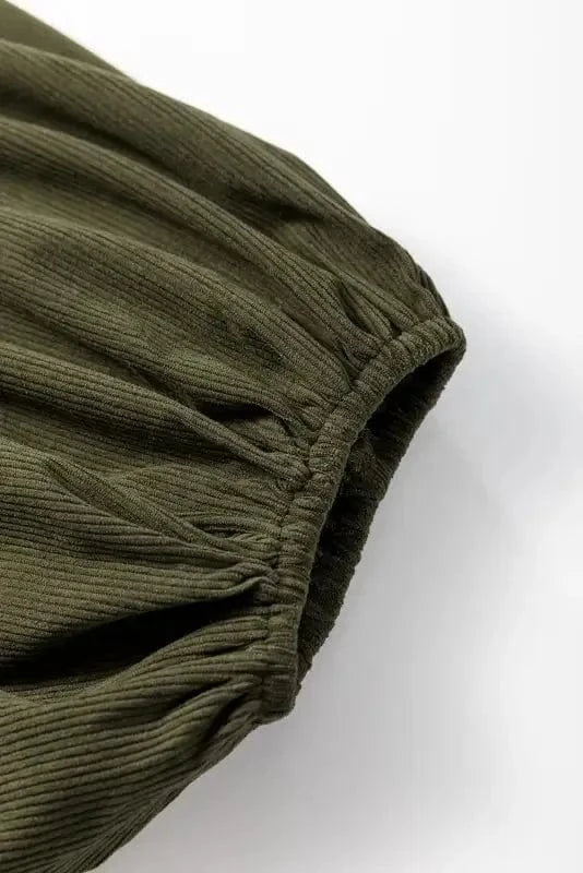 Mini Dresses Autumn Empire Corduroy Dress - Vineyard Green