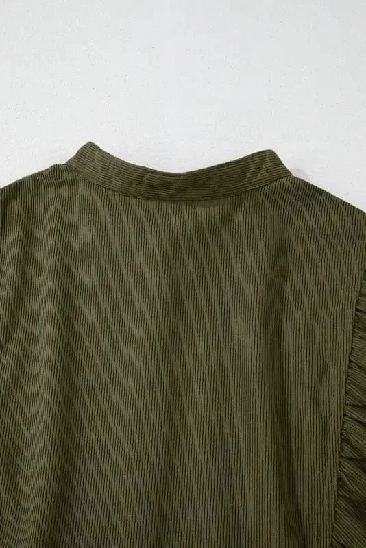 Mini Dresses Autumn Empire Corduroy Dress - Vineyard Green