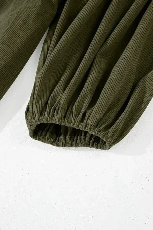 Mini Dresses Autumn Empire Corduroy Dress - Vineyard Green