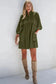 Mini Dresses Autumn Empire Corduroy Dress - Vineyard Green