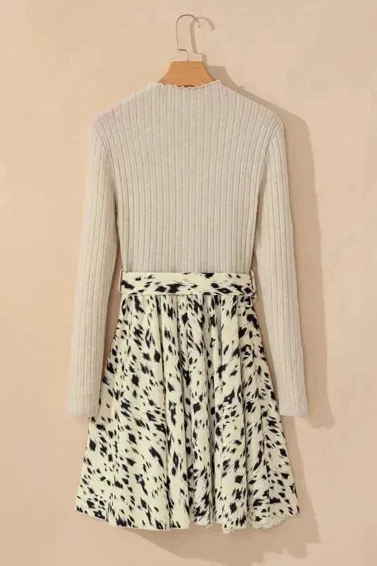 Mini Dresses Belted Elegance Knit Dress