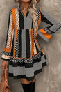 Black polka dot ruffle high waist mini dress front view — Fashionfitz UK