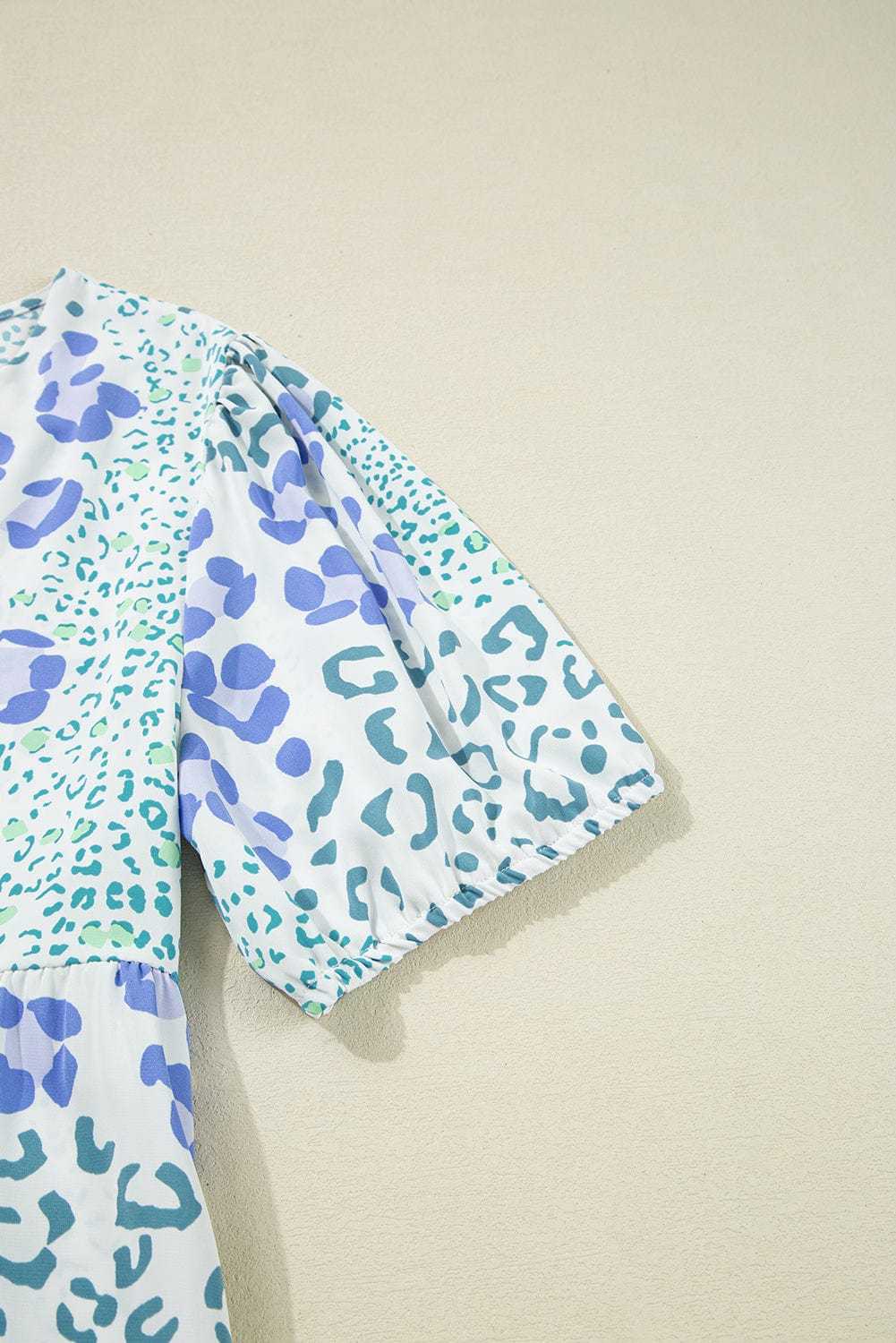 Mini Dresses Blue Bow Puff Mini Dress