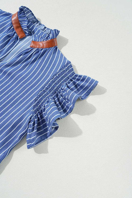 Mini Dresses Blue Stripe Short Shift Dress