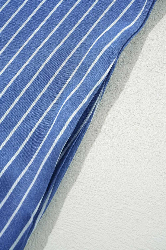 Mini Dresses Blue Stripe Short Shift Dress