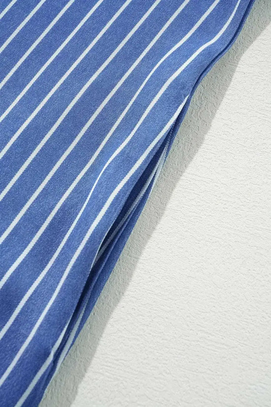 Mini Dresses Blue Stripe Short Shift Dress