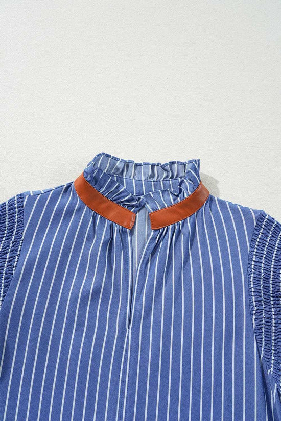 Mini Dresses Blue Stripe Short Shift Dress