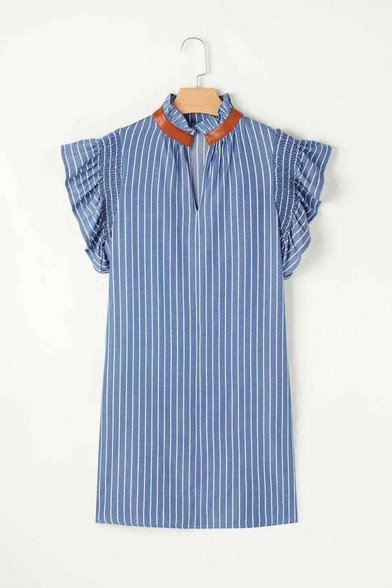 Mini Dresses Blue Stripe Short Shift Dress