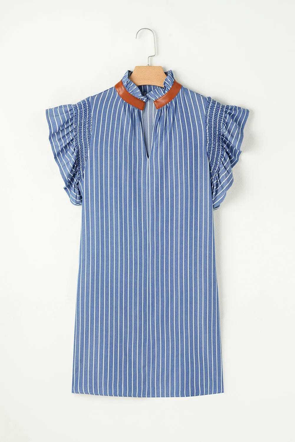 Mini Dresses Blue Stripe Short Shift Dress