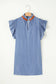 Mini Dresses Blue Stripe Short Shift Dress