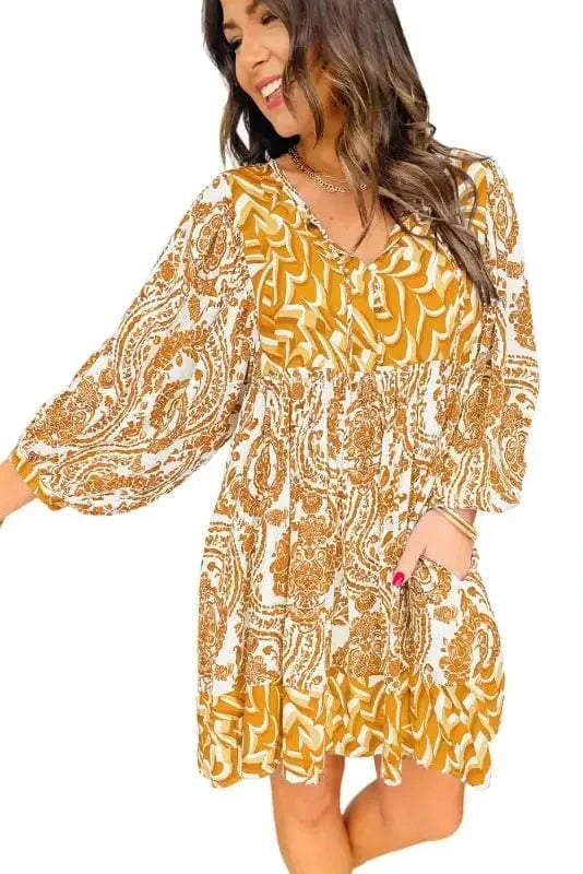 Mini Dresses Bohemian Flared Mini Dress