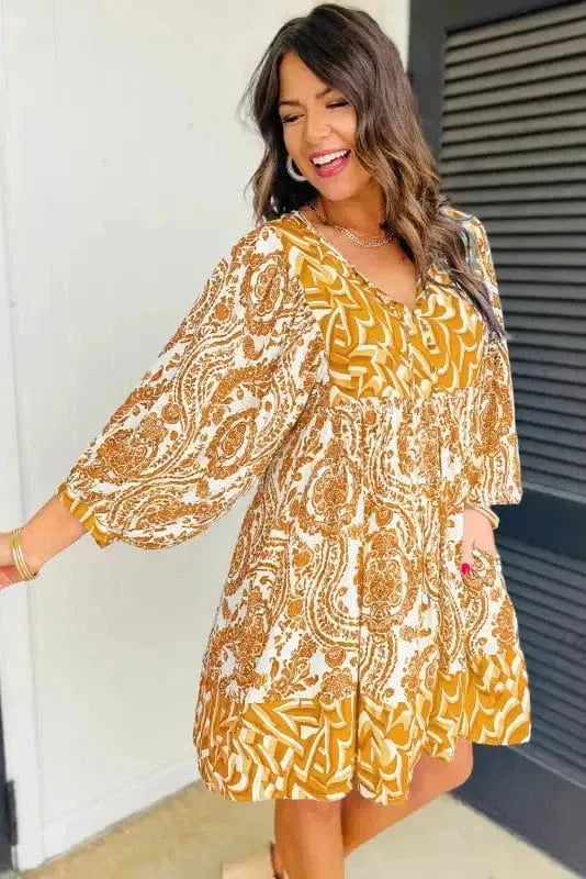 Mini Dresses Bohemian Flared Mini Dress