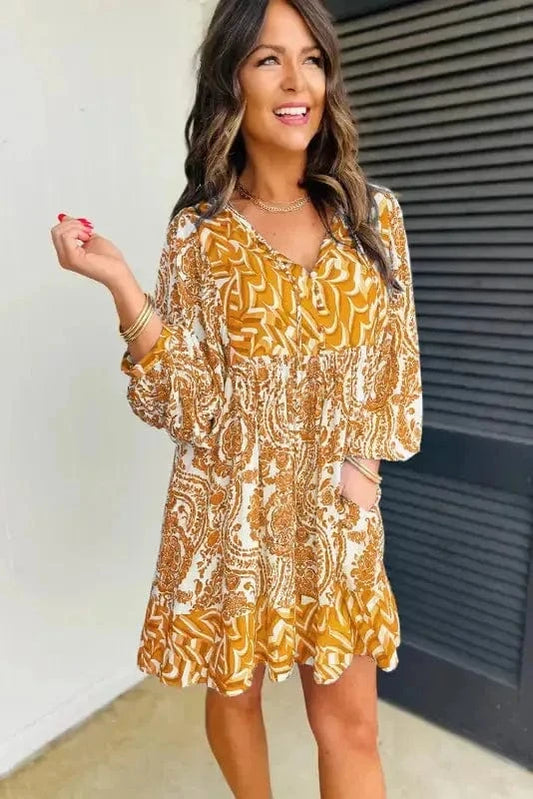 Mini Dresses Bohemian Flared Mini Dress