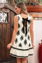 Mini Dresses Boho Bowknot Back Mini Dress