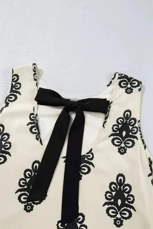 Mini Dresses Boho Bowknot Back Mini Dress