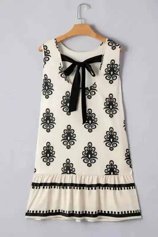 Mini Dresses Boho Bowknot Back Mini Dress