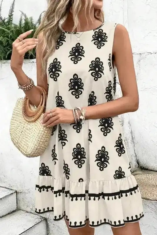 Mini Dresses Boho Bowknot Back Mini Dress