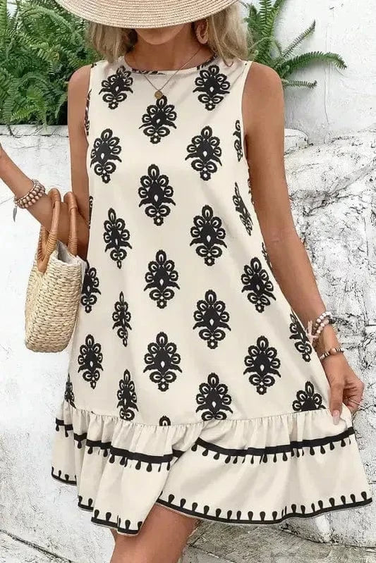 Mini Dresses Boho Bowknot Back Mini Dress