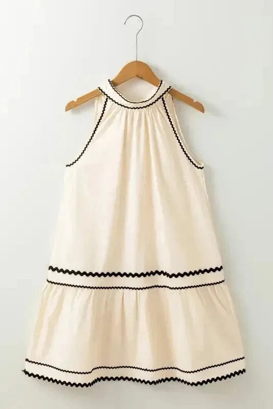 Mini Dresses Boho Ricrac Halter Dress