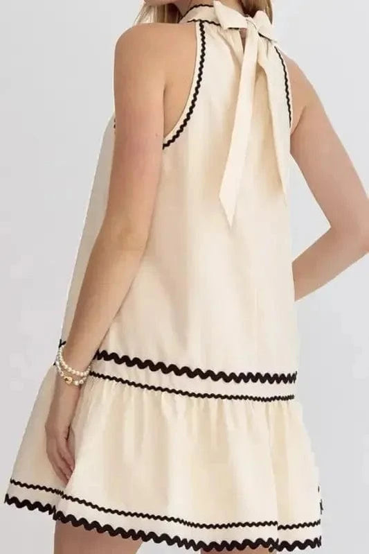 Mini Dresses Boho Ricrac Halter Dress
