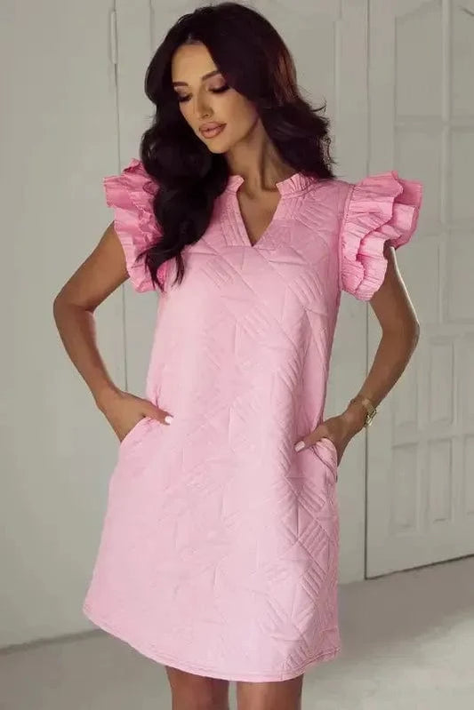 Mini Dresses Bonbon / S / 97%Polyester+3%Elastane Bonbon Vogue Splice Shift Dress