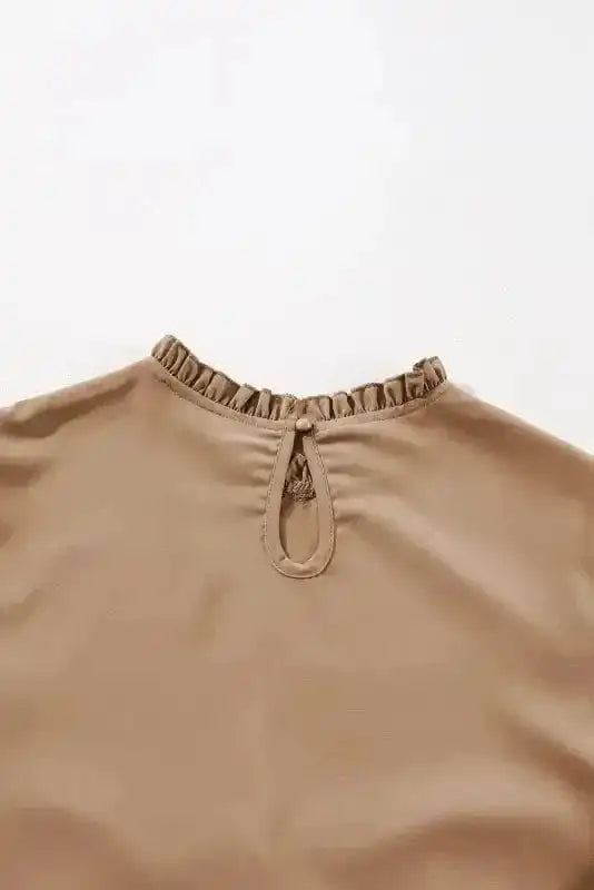 Mini Dresses Chic Beige Frill Collar Tiered Dress