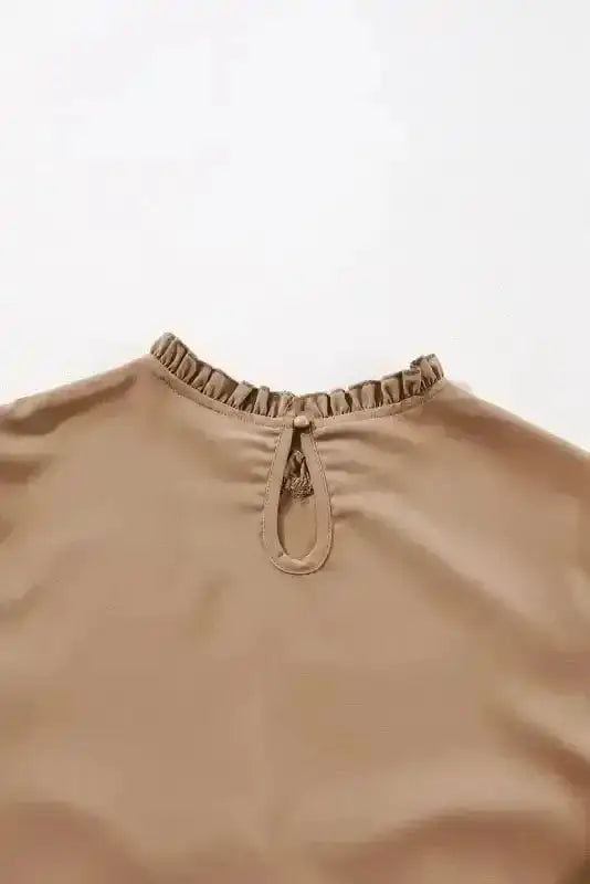 Mini Dresses Chic Beige Frill Collar Tiered Dress