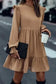 Mini Dresses Chic Beige Frill Collar Tiered Dress