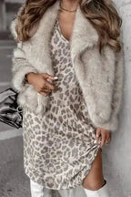 Mini Dresses Chic Leopard V-Neck Mini - Trendy Women's Dress