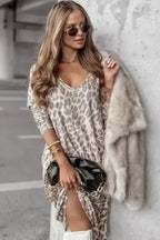 Mini Dresses Chic Leopard V-Neck Mini - Trendy Women's Dress