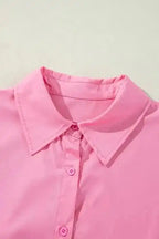Mini Dresses Chic Pink Balloon-Sleeve Mini Dress