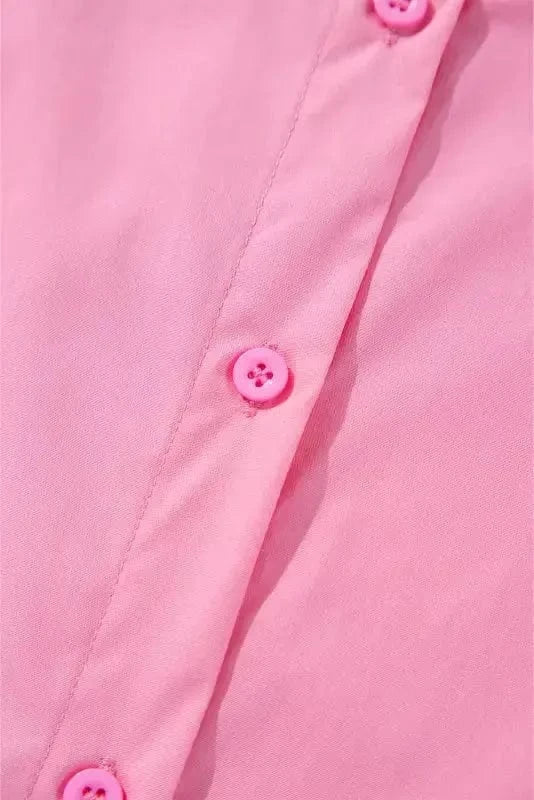 Mini Dresses Chic Pink Balloon-Sleeve Mini Dress
