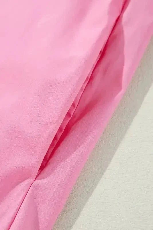 Mini Dresses Chic Pink Balloon-Sleeve Mini Dress