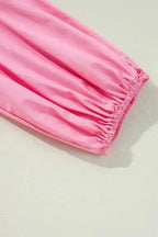 Mini Dresses Chic Pink Balloon-Sleeve Mini Dress