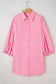 Mini Dresses Chic Pink Balloon-Sleeve Mini Dress