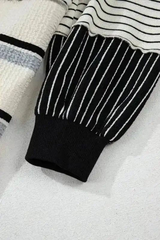 Mini Dresses ChicStripes Henley Knit Dress