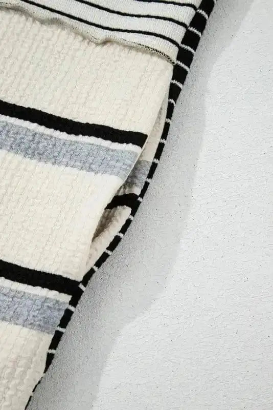 Mini Dresses ChicStripes Henley Knit Dress