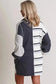 Mini Dresses ChicStripes Henley Knit Dress