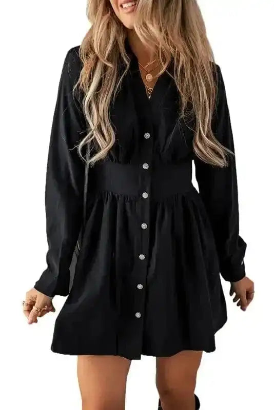Mini Dresses Curve Caress Shirt Dress