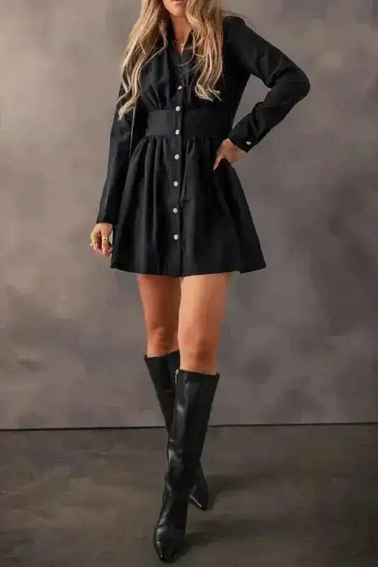 Mini Dresses Curve Caress Shirt Dress