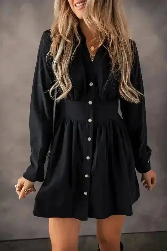 Mini Dresses Curve Caress Shirt Dress