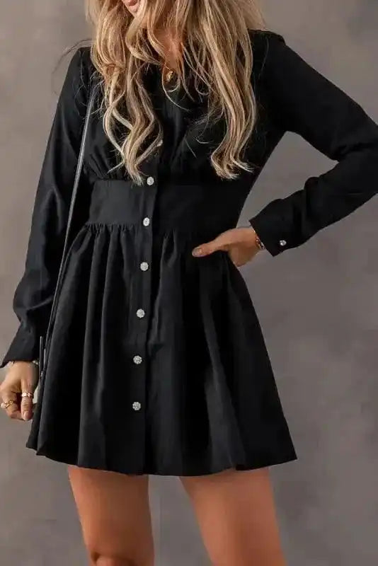 Mini Dresses Curve Caress Shirt Dress