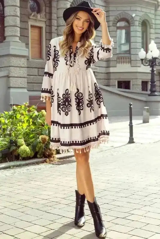 Mini Dresses Desert Dusk Tasseled Dress