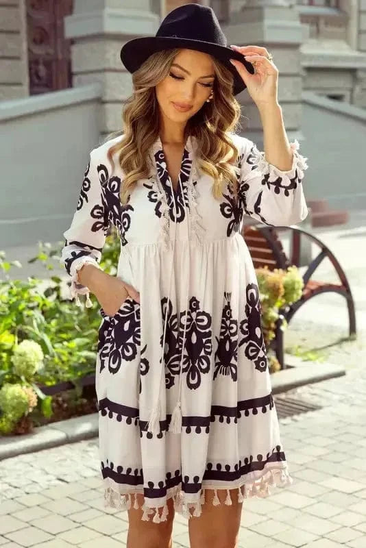 Mini Dresses Desert Dusk Tasseled Dress