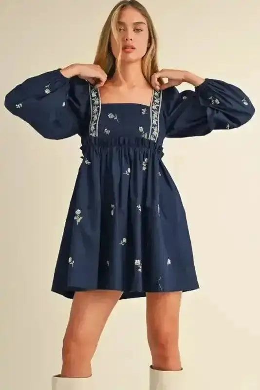 Mini Dresses Embroidered Elegance Mini Dress