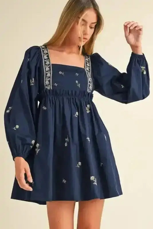Mini Dresses Embroidered Elegance Mini Dress